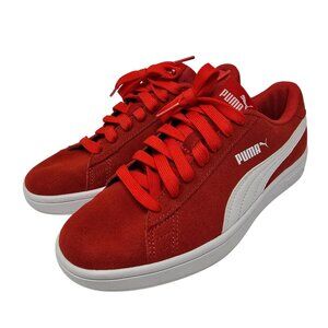 Puma Kids Smash V2 365176-03 Red White Lace-Up Tennis Shoes Sneakers US 5C EU 37